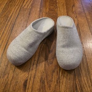 Fitflop Light Gray Shuv Cushy Felt Slip-On Clogs Slide Slippers Size 9